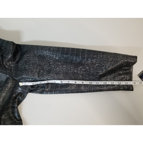 Allison Daley Metallic Alligator Skin Print Jacket BNWT Size 16P Faux Leather - Picture 6 of 9